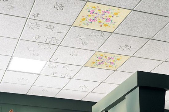 Trần thả họa tiết vân hoa - Tấm Nhựa ốp Tường Nano Hèm Khóa - Công Ty TNHH Mỹ Kiến